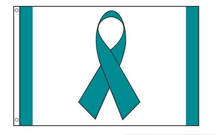 Teal Ribbon Flag 2 ft. X 3 ft.