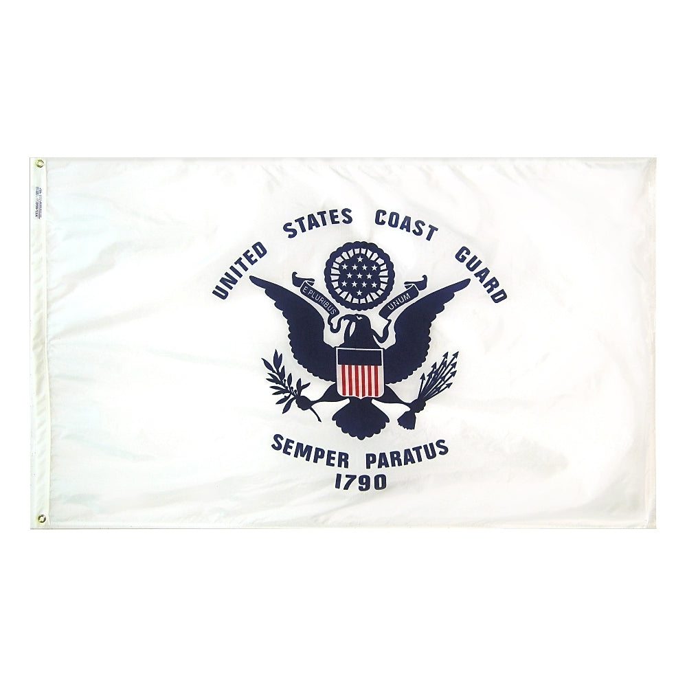U.S. Coast Guard Military Flag 12 in. x 18 in. Nylon SolarGuard® Nyl-Glo - Model 439025