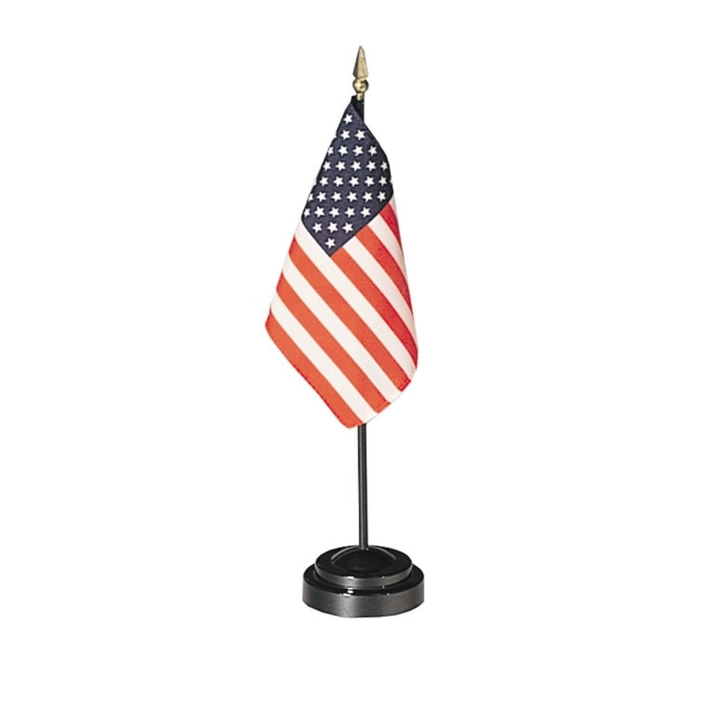 4 in. X 6 in. Miniature Set with U.S. Flag and Black Plastic Base