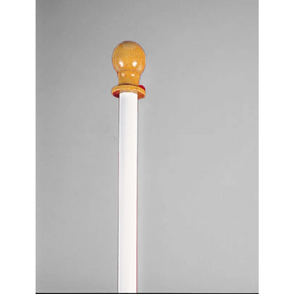 One Piece Fiberglass 6 ft. X 1 in. Flagpole with Ball