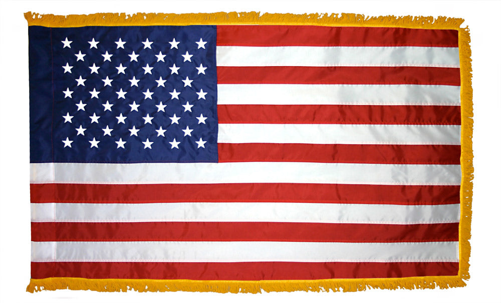 3 ft. X 5 ft. Presentation Signature American Flag with Fringe for Indoor Use