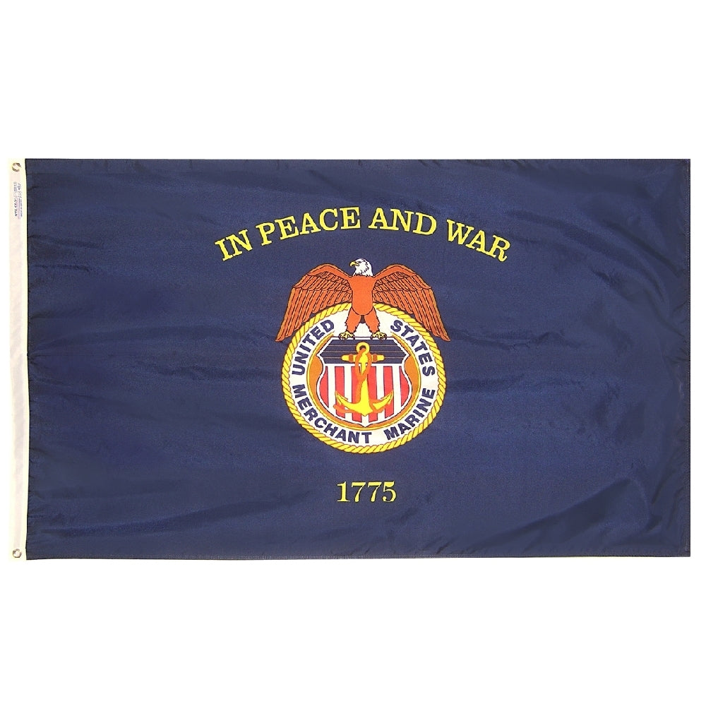 Merchant Marine Flag Nyl-Glo-3 ft. X 5 ft.