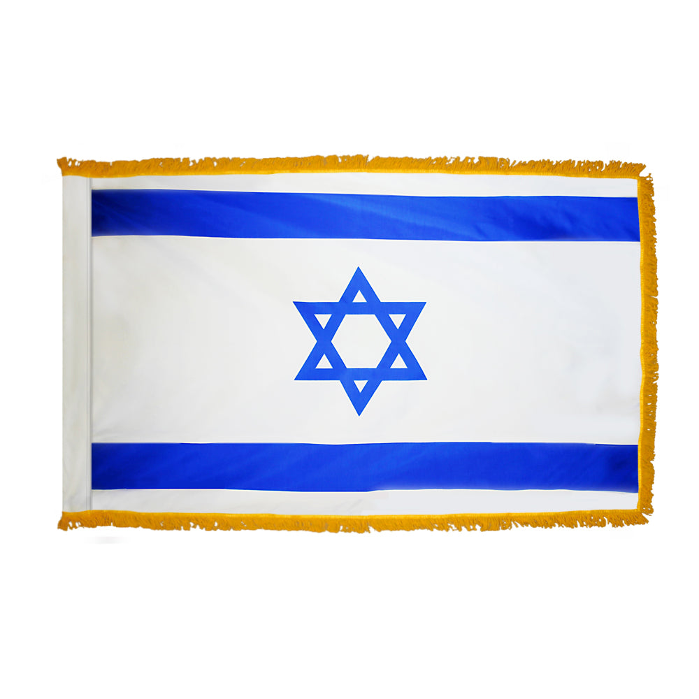 4 ft. X 6 ft. Colonial Nyl-Glo Israel Flag with Fringe