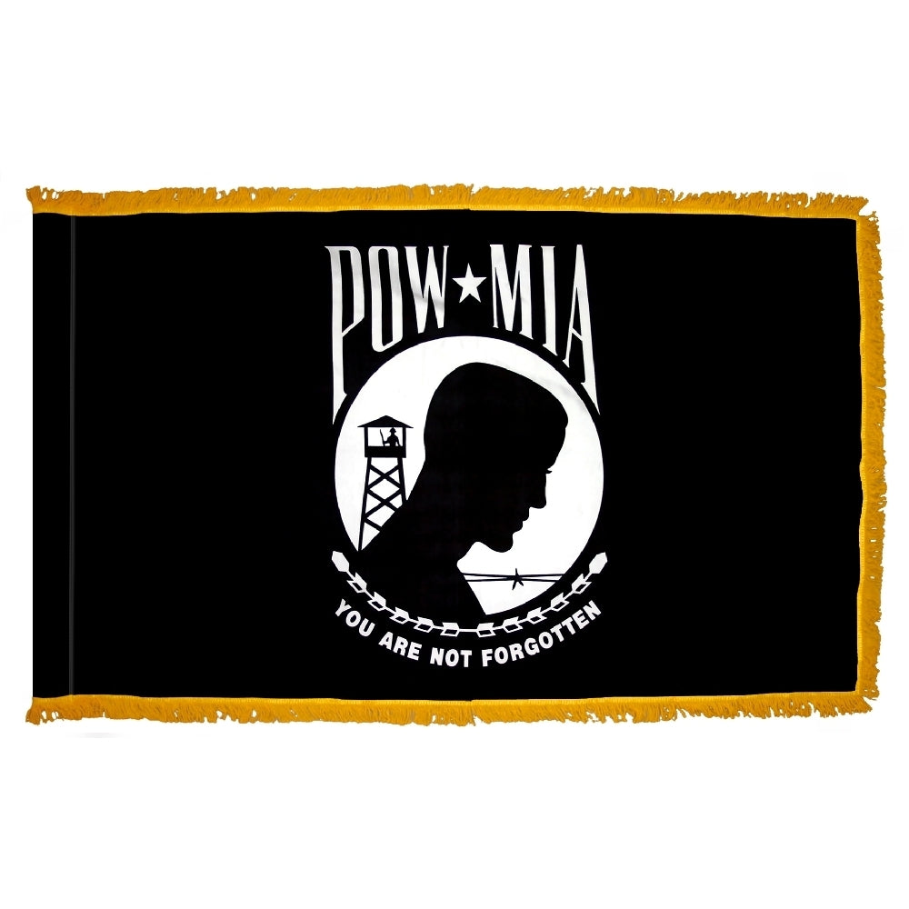 POW-MIA Flag Single Reverse Colonial Nyl-Glo with Fringe- 3 ft. X 5 ft.