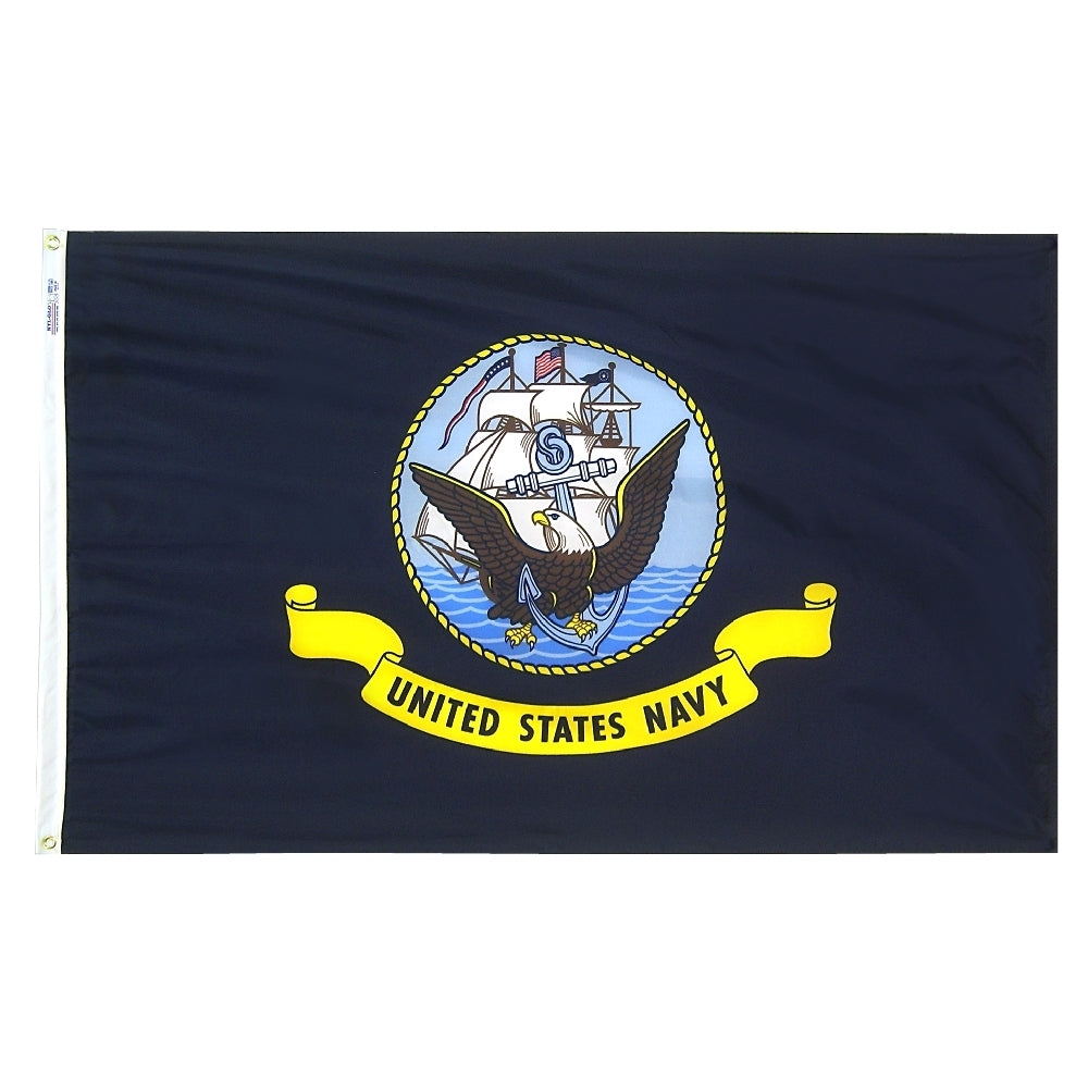 U.S. Navy Military Flag 5 ft. x 8 ft. Nylon SolarGuard® Nyl-Glo - Model 601