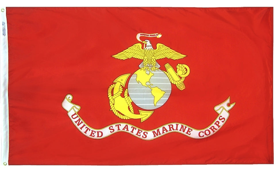 U.S. Marine Corps Military Flag 3 ft. x 5 ft. Poly/Cotton - Model 3418