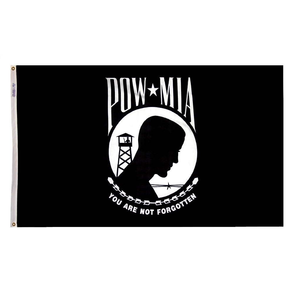 POW-MIA Flag Single Reverse for Marine Use-Nyl-Glo -12 in. X 18 in.