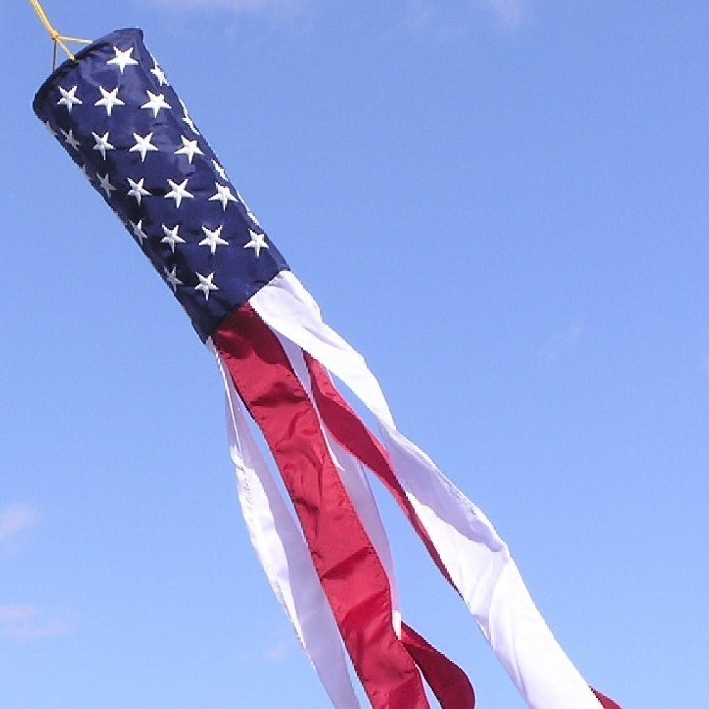 6 in. X 48 in. Nylon U.S. Flag Windsock Clamshell