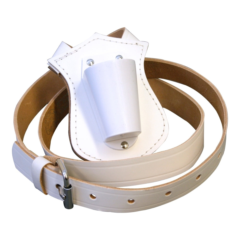 Single Strap White Leather Parade Belt