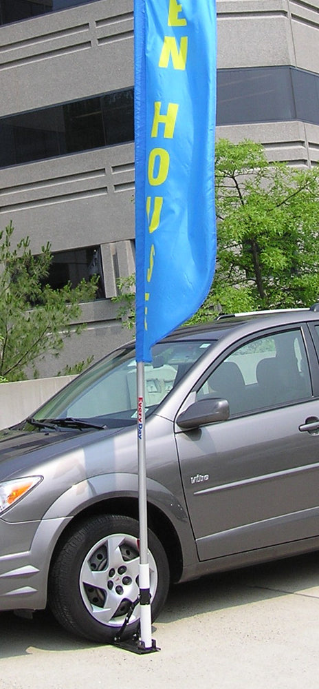 16 ft. White Fiberglass Flagpole Kit for Feather Flags. Hardware only, banner not included.