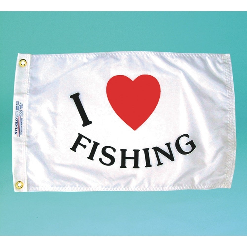 Nyl-Glo I Love Fishing Flag-12 in. X 18 in.