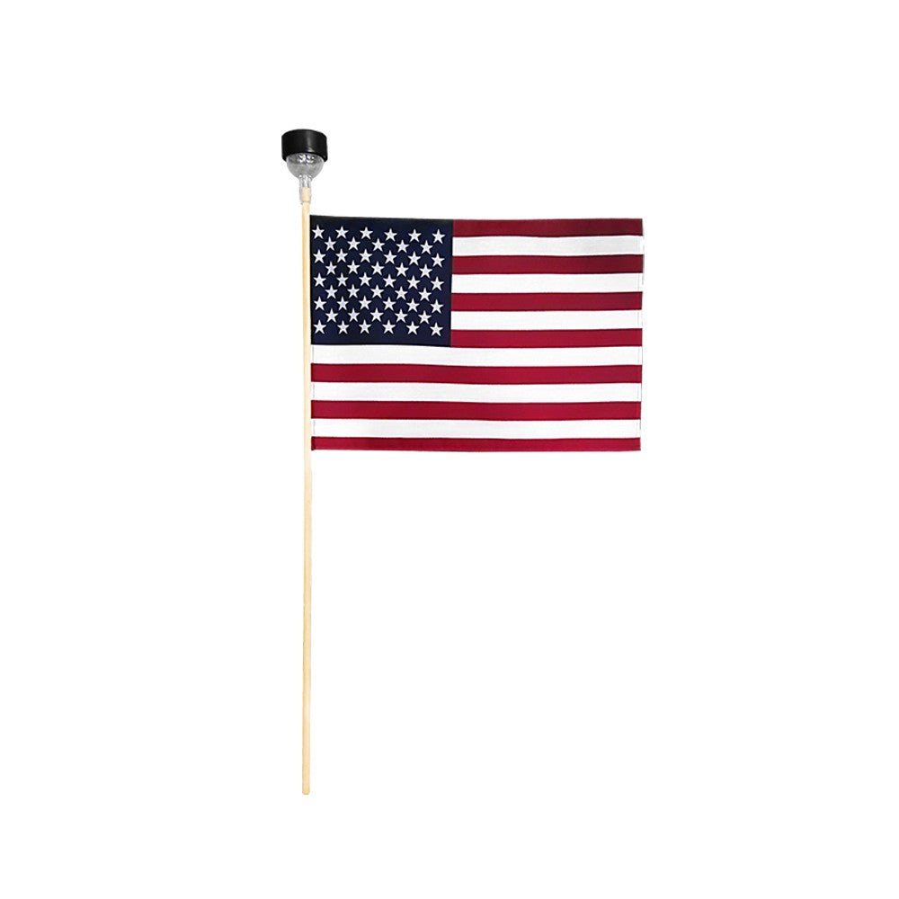 U.S. Stick Flag with Solar Light