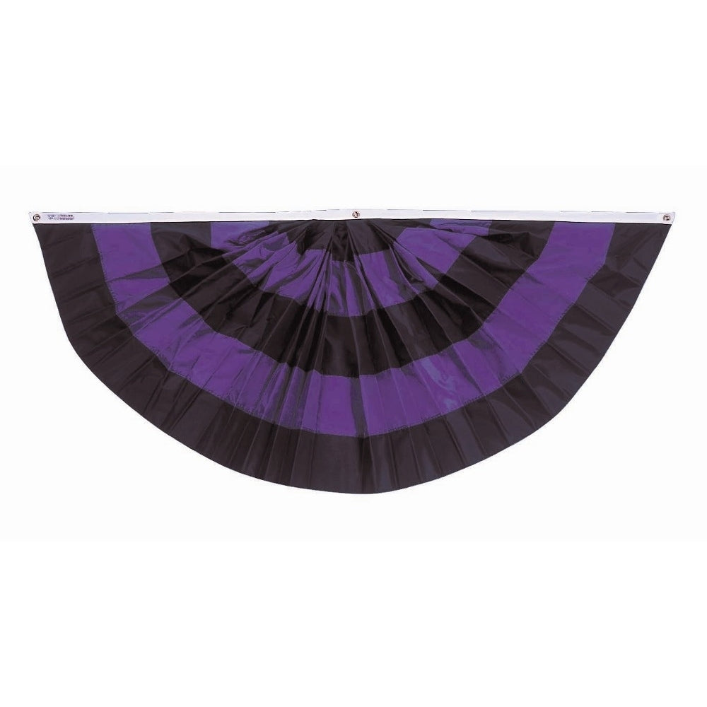 Black and Purple Mourning Fan -Nyl-Glo-3 ft .X 6 ft.