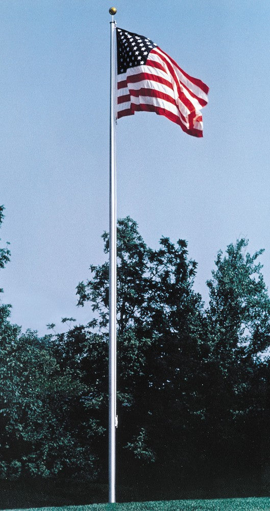 Cone Tapered Aluminum One Piece Flagpole. Pole & hardware only. > 30 ft. X4 in.