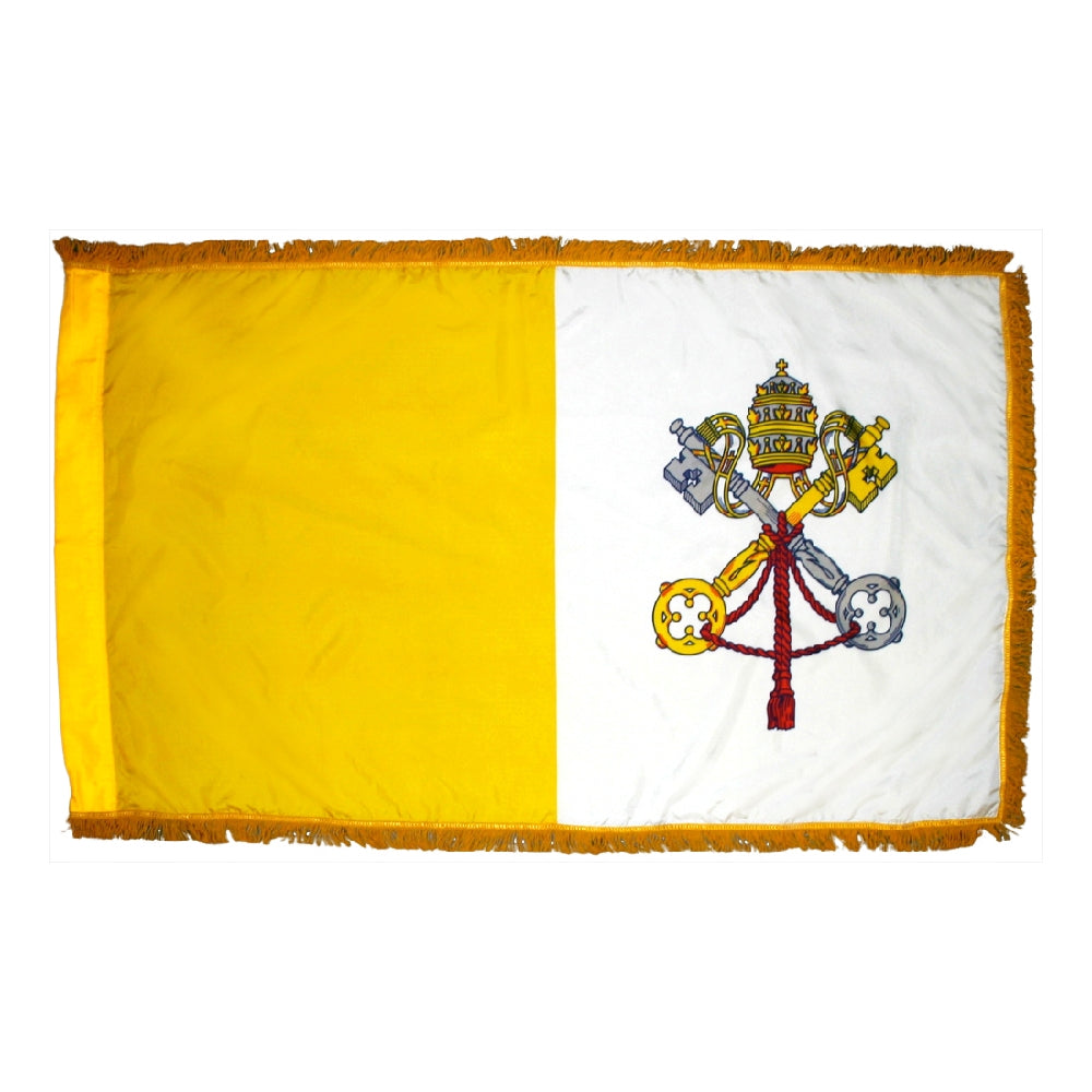 4 ft. X 6 ft. Col Nyl-Glo Papal Flag with Fringe