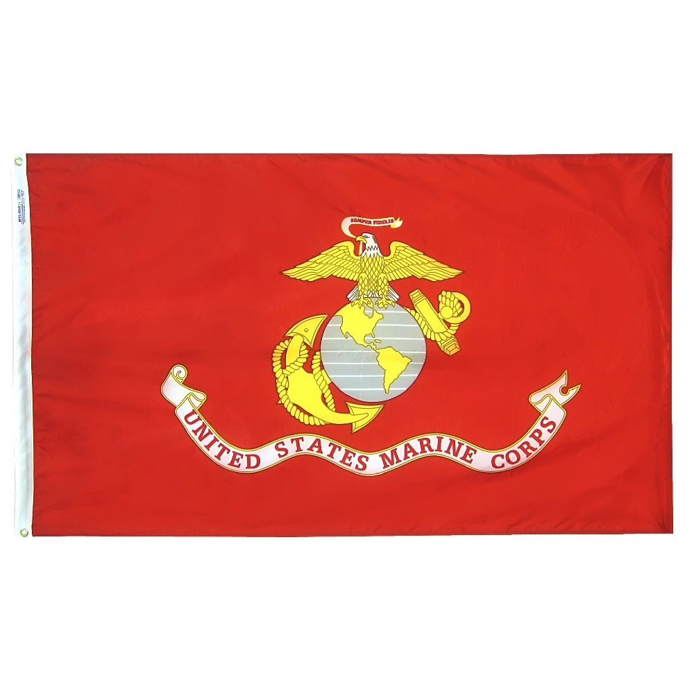 U.S. Marine Corps Military Flag 5 ft. x 8 ft. Nylon SolarGuard® Nyl-Glo - Model 603