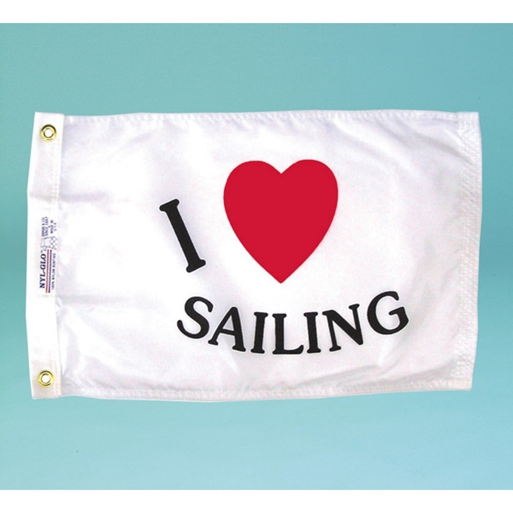 Nyl-Glo I Love Sailing Flag-12 in. X 18 in.