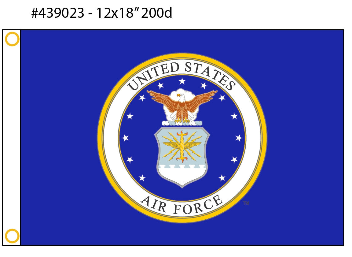 U.S. Air Force Military Flag 12 in. x 18 in. Nylon SolarGuard® Nyl-Glo - Model 439023