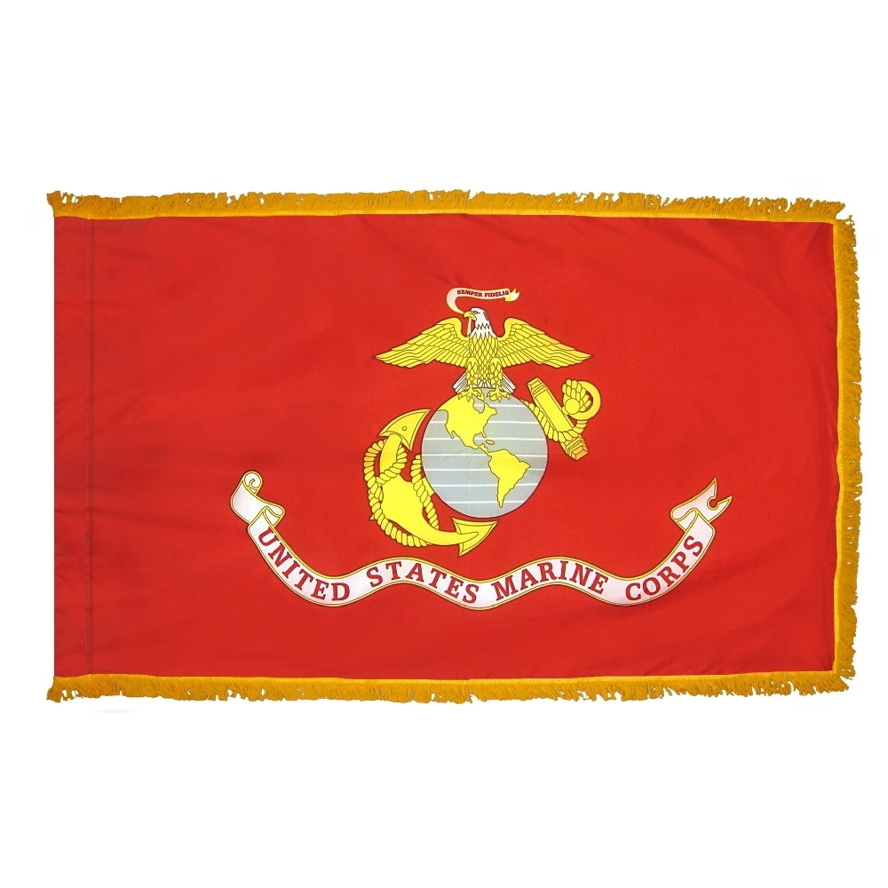 3 ft. X 5 ft. U.S. Marine Corps Flag with Fringe Colonial Nyl-Glo