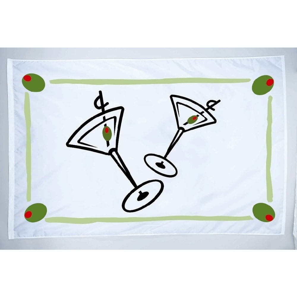 Nyl-Glo Cocktail Flag with Olive Border -12 in. X 18 in.