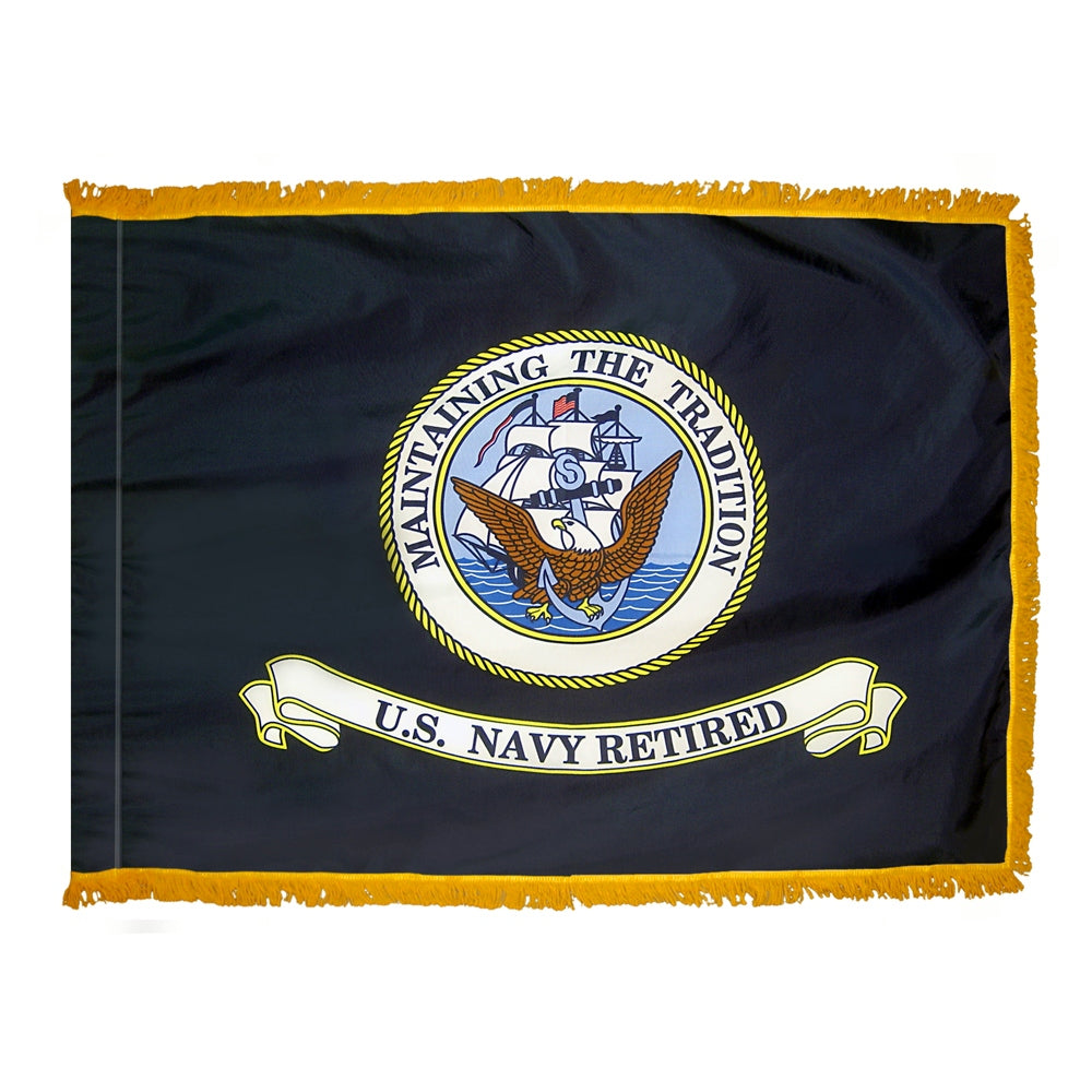 3 ft. X 4 ft. Colonial Nyl-Glo U.S. Navy Retired Flag with Fringe