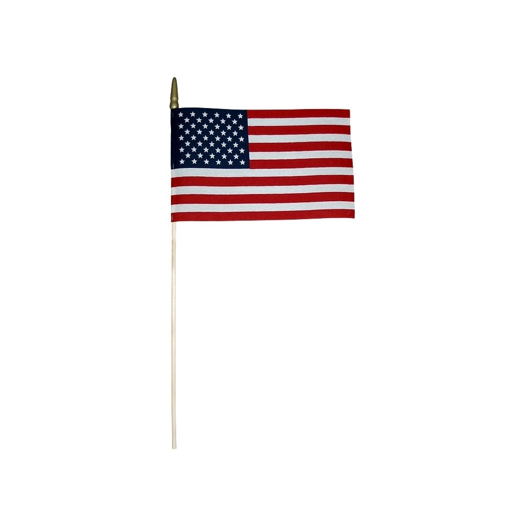 12 Pack 8 in. X 12 in. Verona Brand U.S. Flag Mounted on Wood Staff