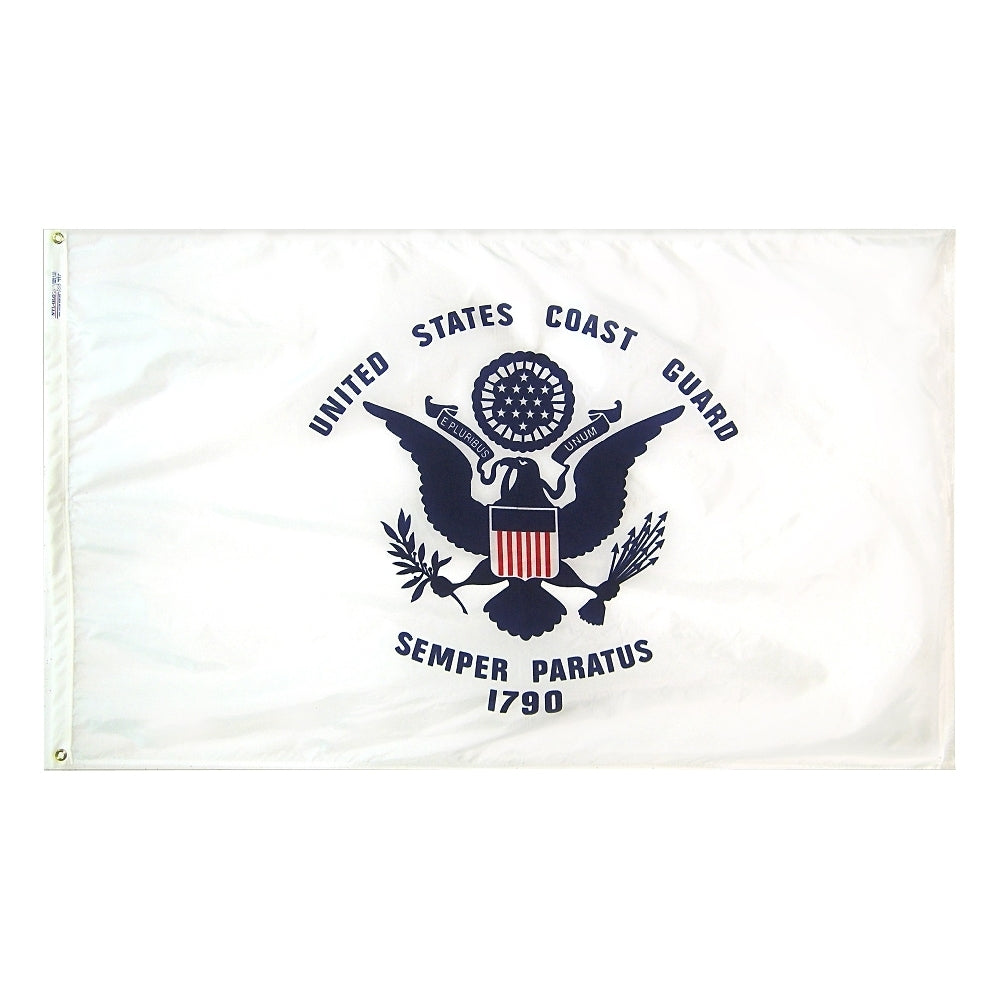 U.S. Coast Guard Military Flag 12 in. x 18 in. Nylon SolarGuard® Nyl-Glo - Model  439025